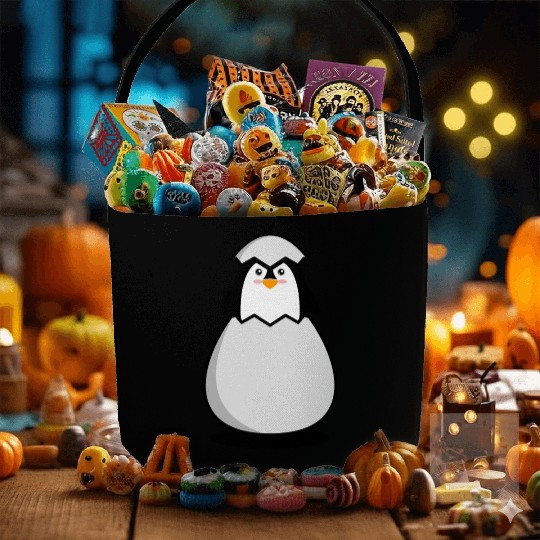 Funny penguin ,Cute Penguin, Penguin logo Fabric Baskets