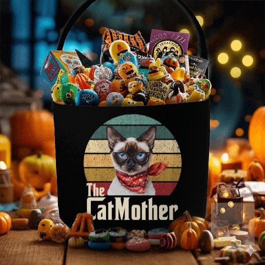 Best Cat Mom Ever Siamese Cat Lover Owner Cat Mama Fabric Baskets