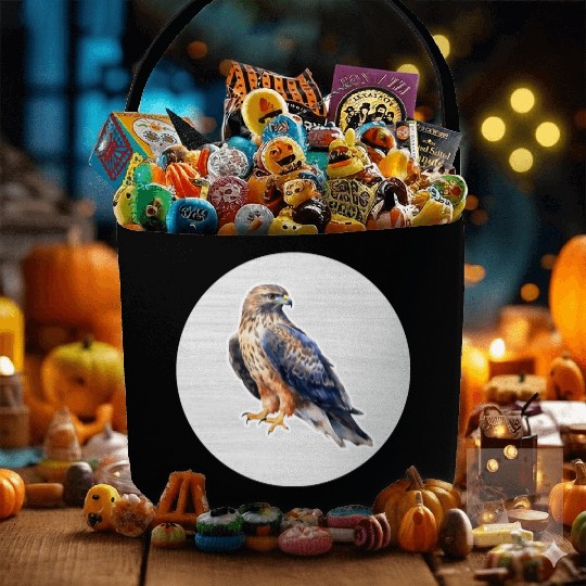 Hawk Watercolor Drawing Fabric Baskets