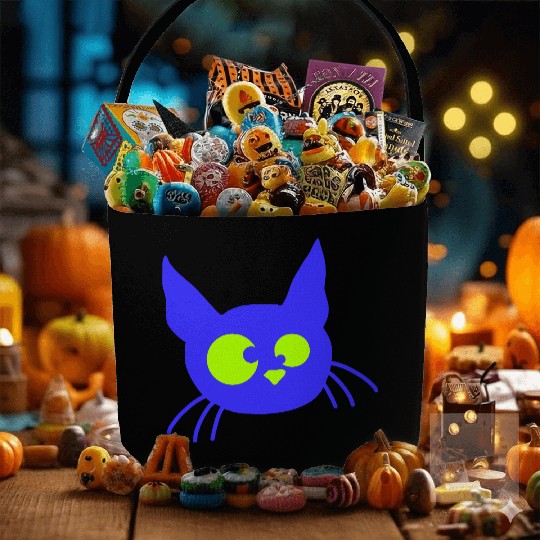 Crazy Cat Squinting Funny Eyes Grimace Fun Cartoon Fabric Baskets