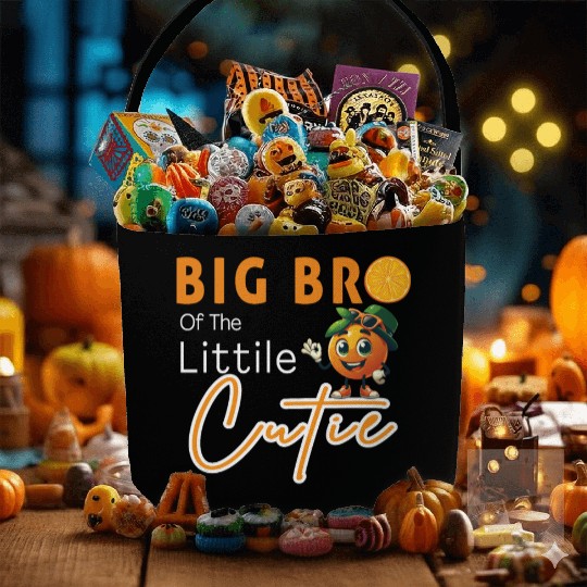 Big Brother Little Cutie Baby Shower Orange 1st Bi Fabric Baskets