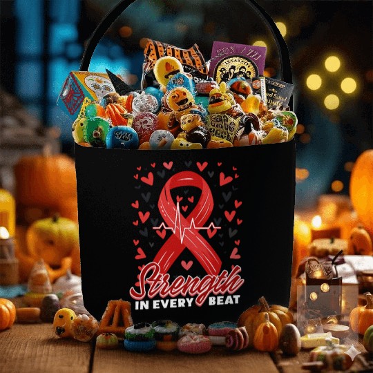 CHD Awareness Strength In Every Beat Fabric Baskets