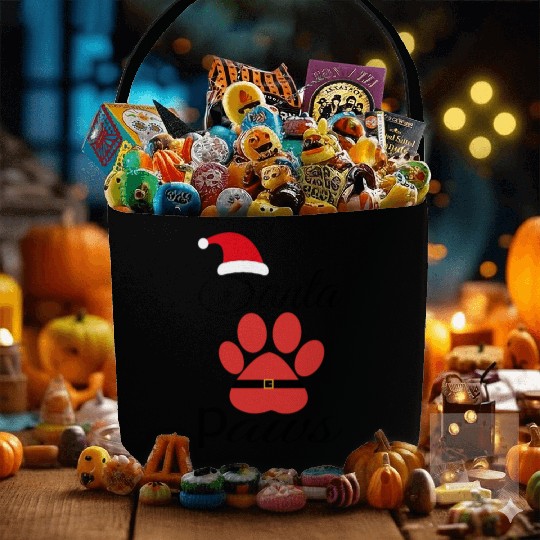 Santa Paws Fabric Baskets, Christmas for Pet lover santa