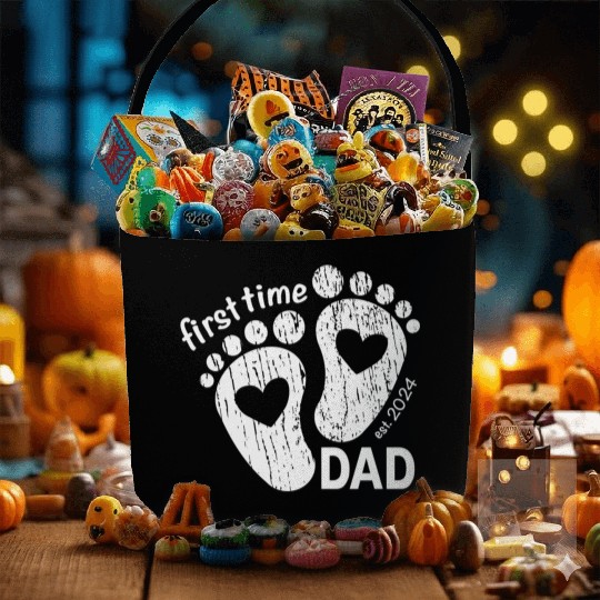 First time dad - newborn father design 2024 Fabric Baskets