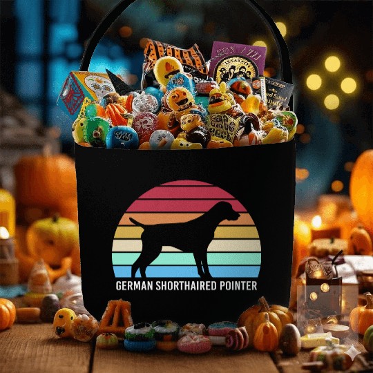 Retro German Shorthaired Pointer Dog Silhouette Fabric Baskets