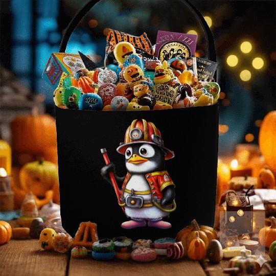 funny penguin, Penguin Famila Fabric Baskets