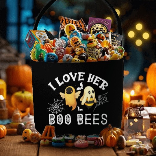 I Love Her Boo Bees Fabric Baskets Funny Couples Halloween Co