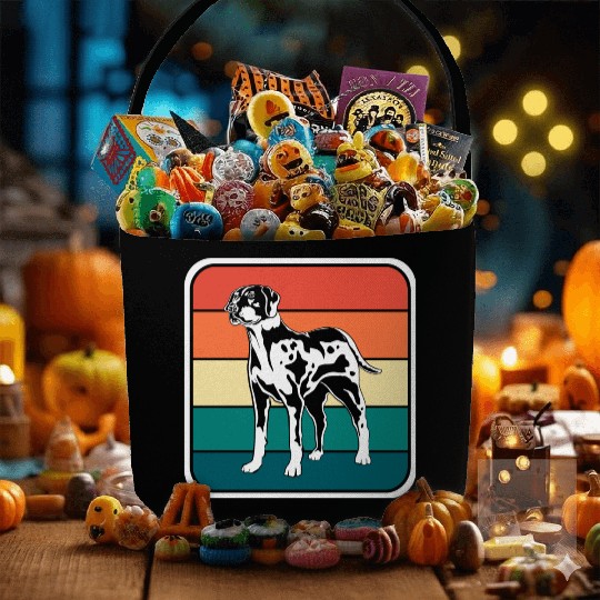 Retro Colorful Louisiana Catahoula Leopard Dog Fabric Baskets