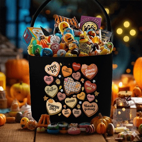 fall candy hearts Fabric Baskets