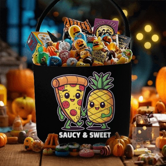 Funny Cute Kawaii Pizza Pineapple Friends Saucy Fabric Baskets