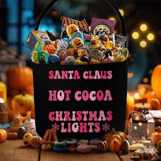 Santa Claus Christmas Vibes Santa Girls Women Fabric Baskets