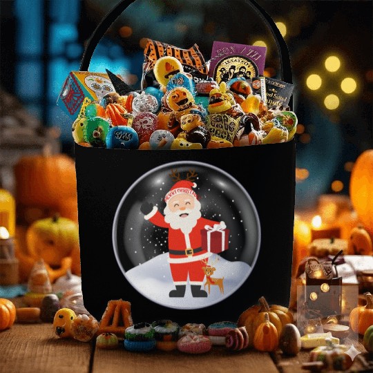 Santa’s Joy: Christmas Snow Globe Fabric Baskets