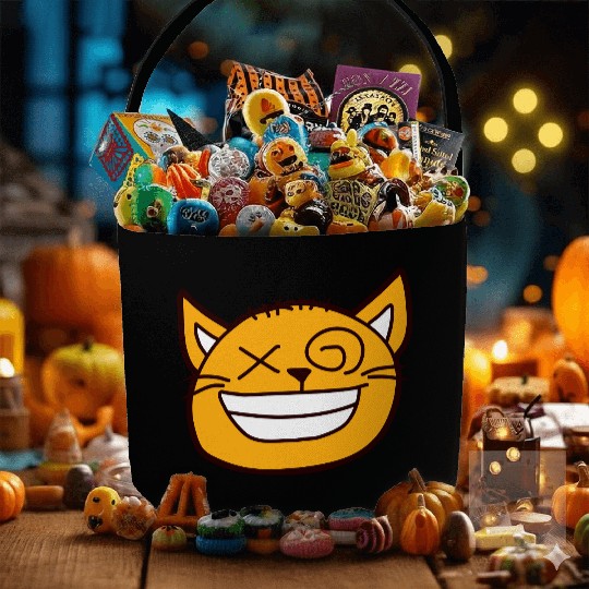 Crazy Cat Weird Funny Eyes Cool Grimace Cartoon Fabric Baskets