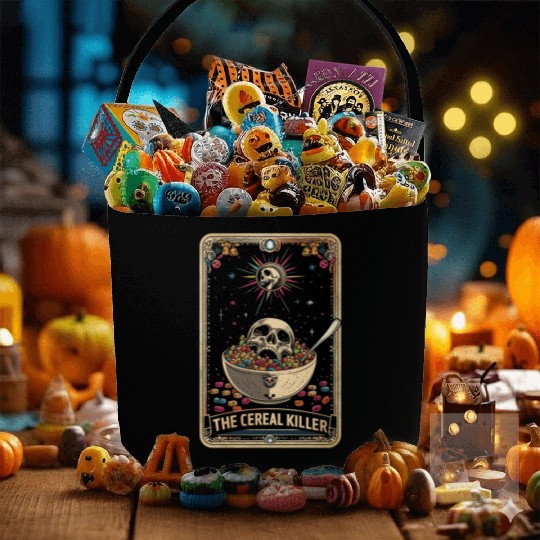 Cereal Killer Tarot Card Horror Movies True Crime Fabric Baskets