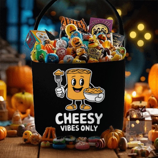 Cheesy Vibes Only Cartoon Delight Fabric Baskets