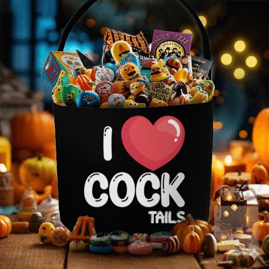 Funny I Love Cocktails 2 Fabric Baskets