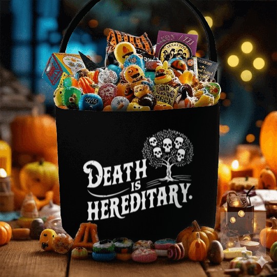 Death is Hereditary Dark Humor Skull Design Fabric Baskets
