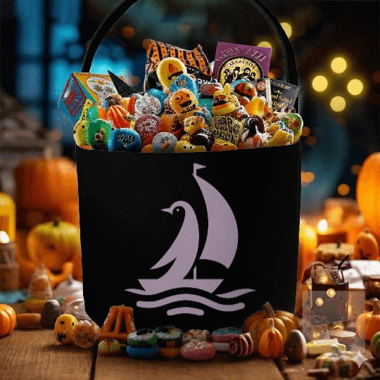 Penguin sailboat sailing silhouette minimalist Fabric Baskets