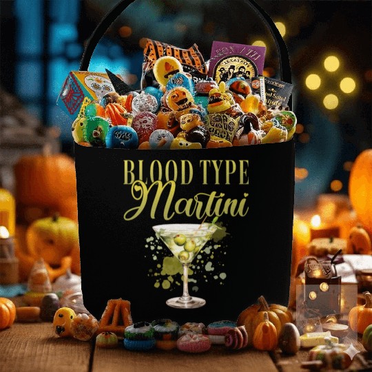 Blood Type Martini Cocktail Bartender Fabric Baskets