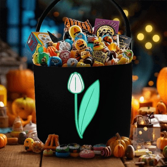 White Tulip Beautiful Flower Pretty Spring Summer Fabric Baskets