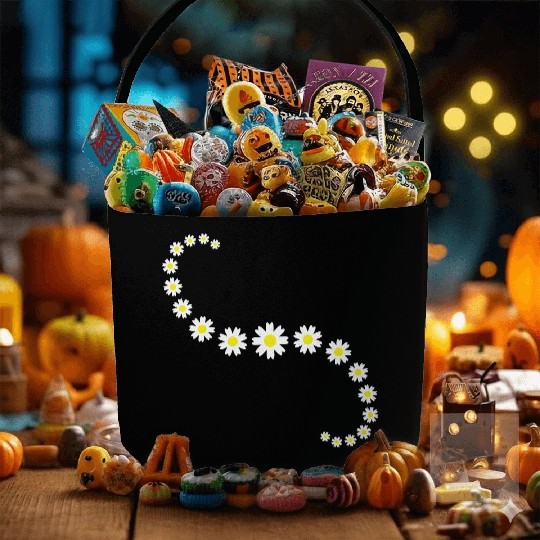 Many Pretty Daisy Flowers Decorative Nature Design Fabric Baskets