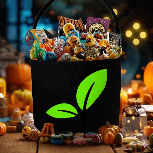 2 Green Beautiful Leaves Eco Spring Summer Nature Fabric Baskets