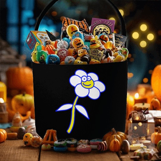 Sweet Flower Spring Summer Nature Funny Face Fun Fabric Baskets