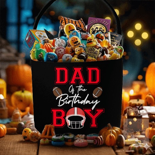 Dad of the Birthday Boy American Football Lover Fabric Baskets