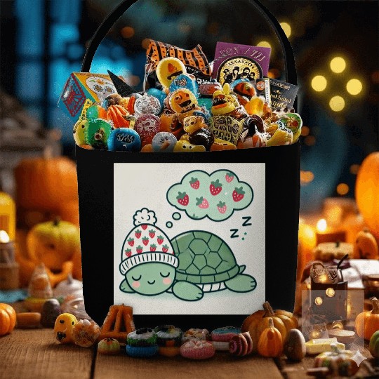 Dreamy Turtle Snooze strawberries Fabric Baskets