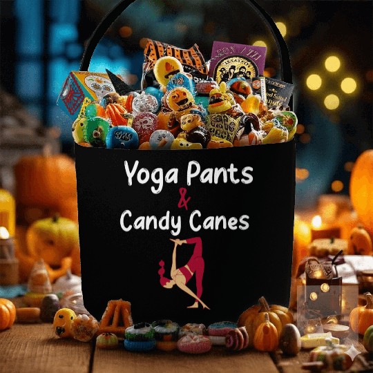 Yoga Pants & Candy Canes Christmas Yoga Fabric Baskets