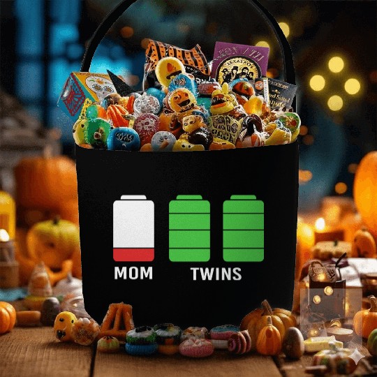 Funny Birthday Mama Twin Mom Low Battery Fabric Baskets