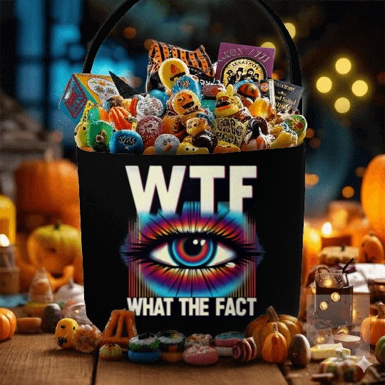 WTF What The Fact Funny Science Eye Illusion Pun Fabric Baskets