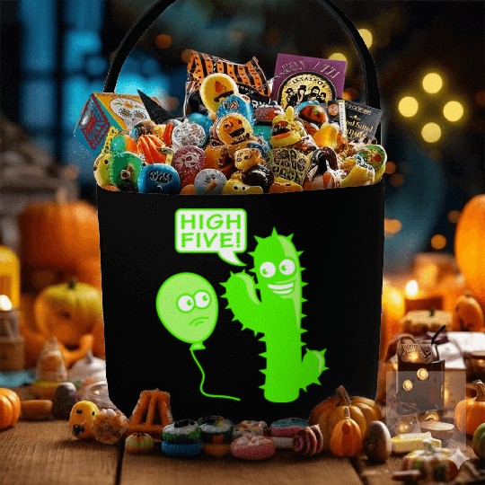 Cactus Balloon High Five Greeting Spikes Funny Fun Fabric Baskets