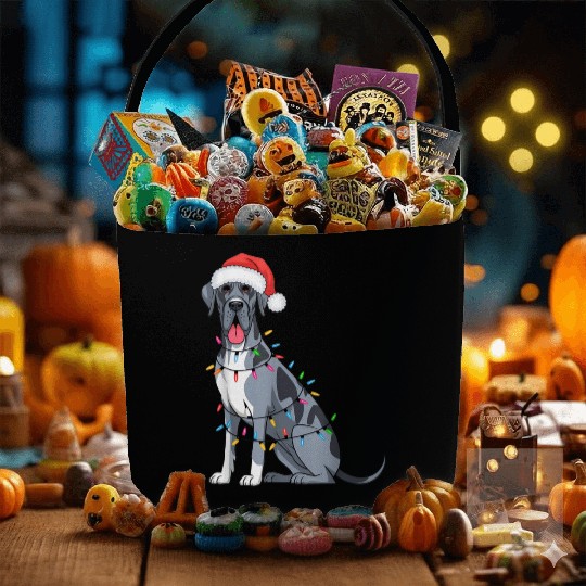 Great Dane Christmas Lights Xmas Dogs Gifts Fabric Baskets