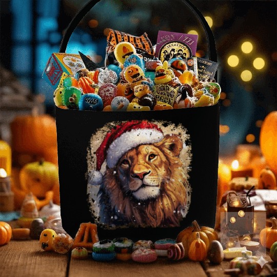 Lion Christmas / Santa Claus Lion Fabric Baskets