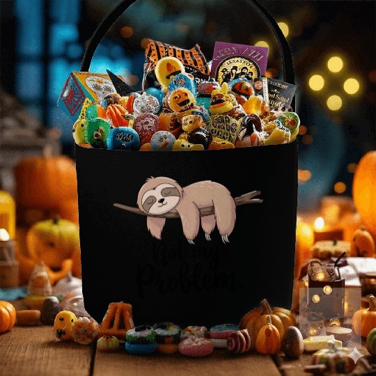 Not My Problem Sloth Humor Relaxed Vibe Fabric Baskets