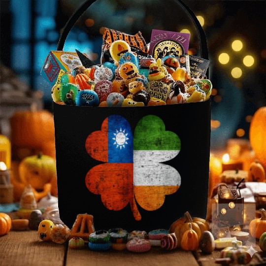 Taiwanese Irish Shamrock Taiwan Ireland Flag Fabric Baskets