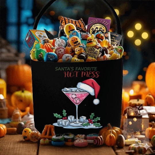 Santa Favorite Hot Mess, Merry Christmas Fabric Baskets