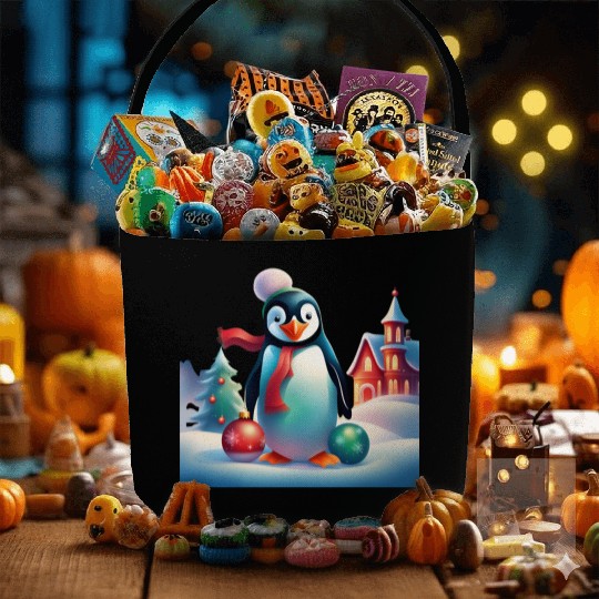 Christmas Merry Christmas For Gift Penguin Snowman Fabric Baskets