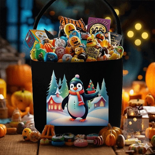 Christmas Merry Christmas For Gift Penguin Snowman Fabric Baskets