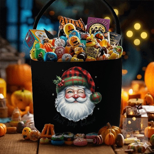 Don t Stop Believin, Santa Christmas Fabric Baskets