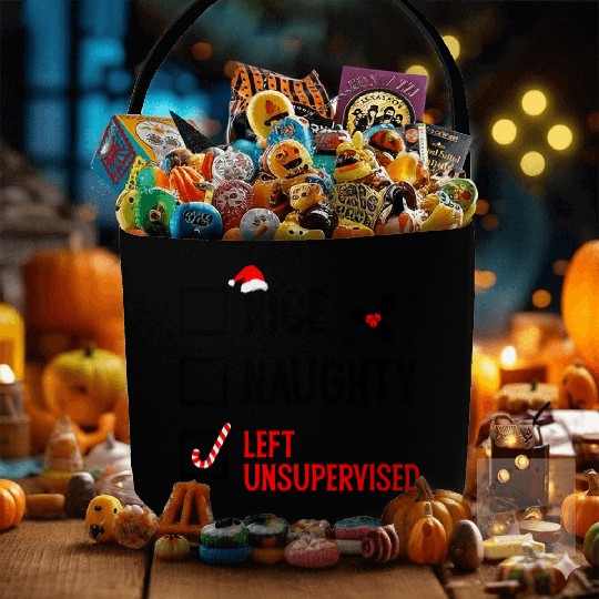 Left Unsupervised Christmas Checklist Fabric Baskets