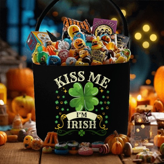 Kiss Me Im Irish Fabric Baskets