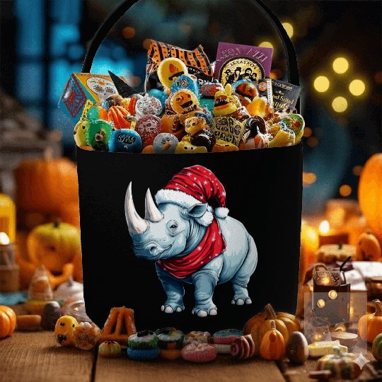 Rhinos Christmas Fabric Baskets