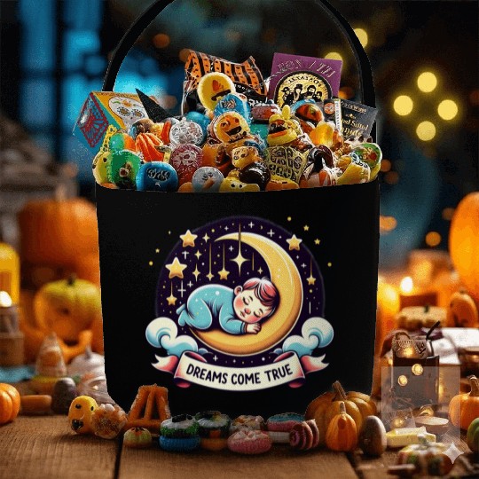 Dreams Come True Under Starry Night Sky Fabric Baskets