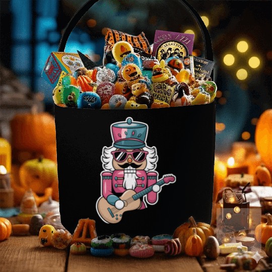 Nutcracker Playing Guitar Fabric Baskets