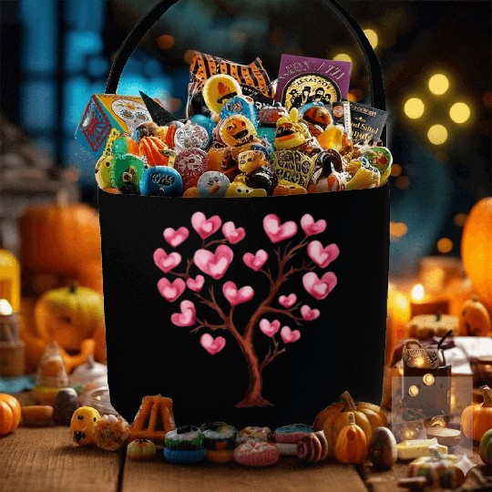 Heart Tree, Valentines Day Fabric Baskets