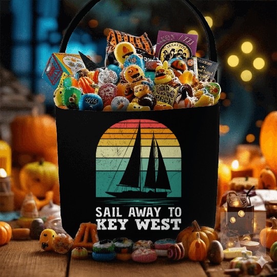 Florida SAIL AWAY TO KEY-WEST Florida Keys Fabric Baskets