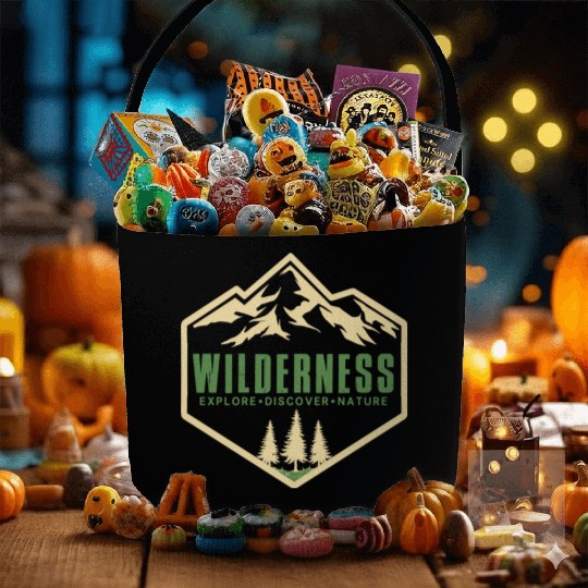 Wilderness Artwork simple design mountain days Fabric Baskets