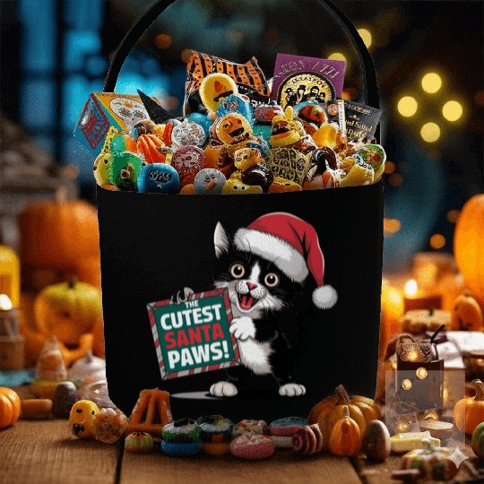 Cutest Santa Paws Fabric Baskets